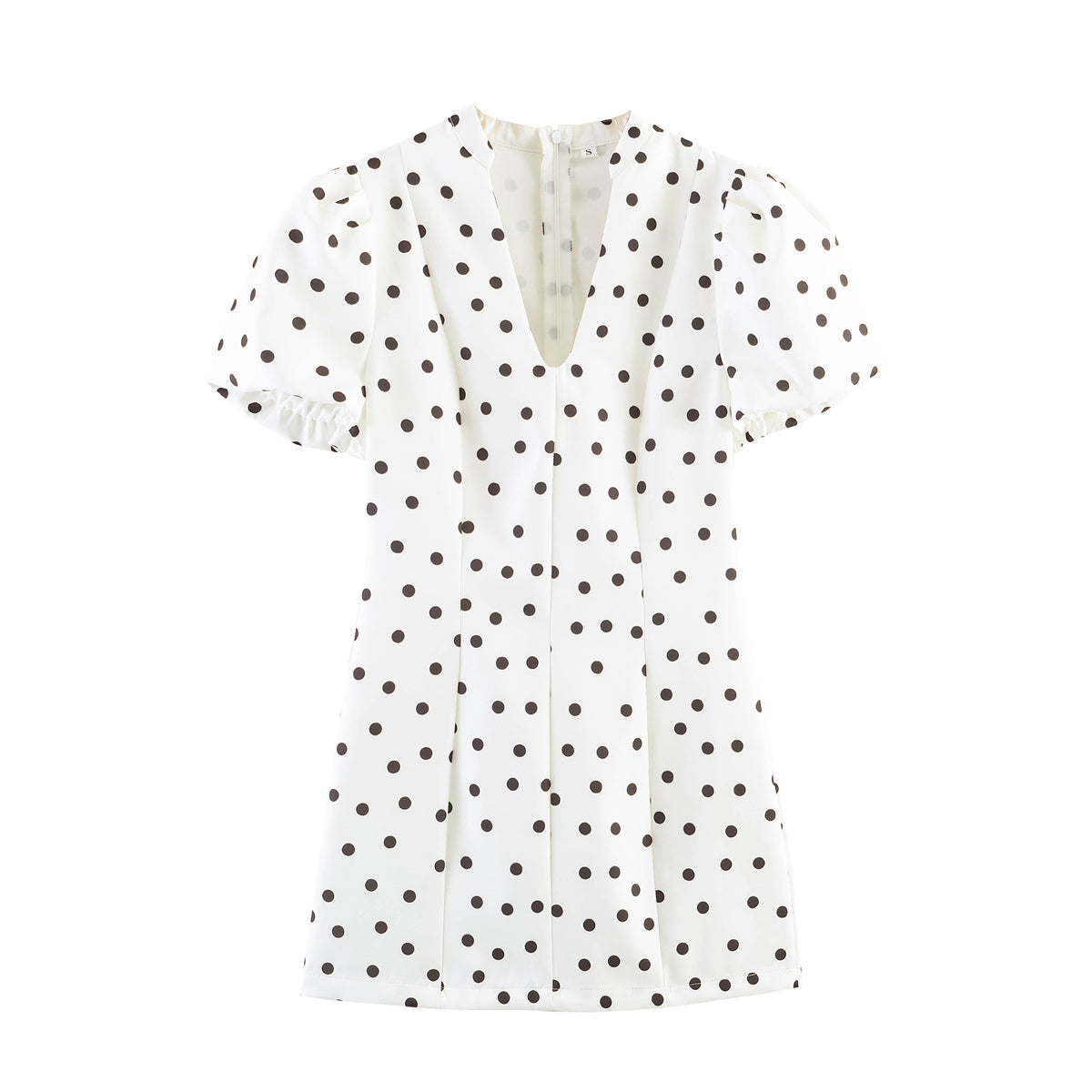 Spring Women Clothing Slim Fit Graceful Puff Sleeve Short Dress