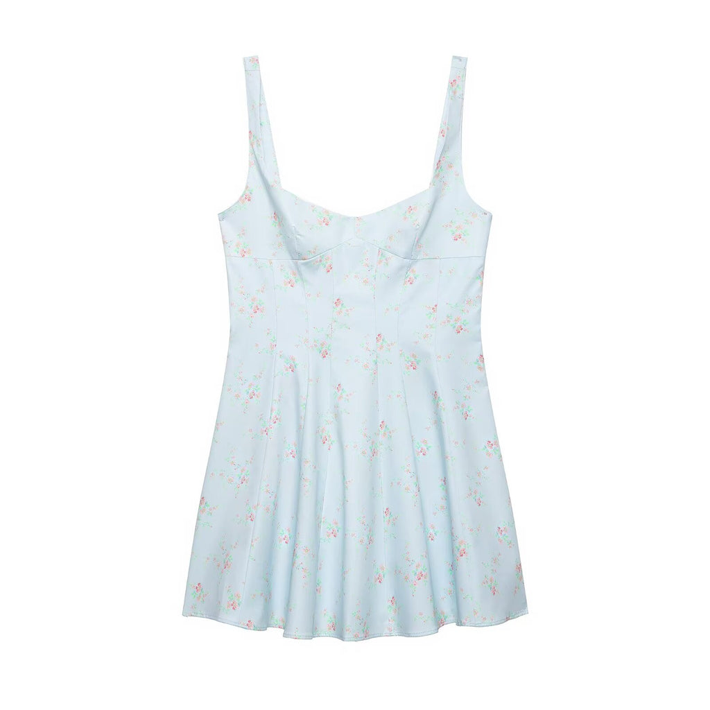 Women Clothing Summer Elegant V neck Floral Printing Slip Dress Women