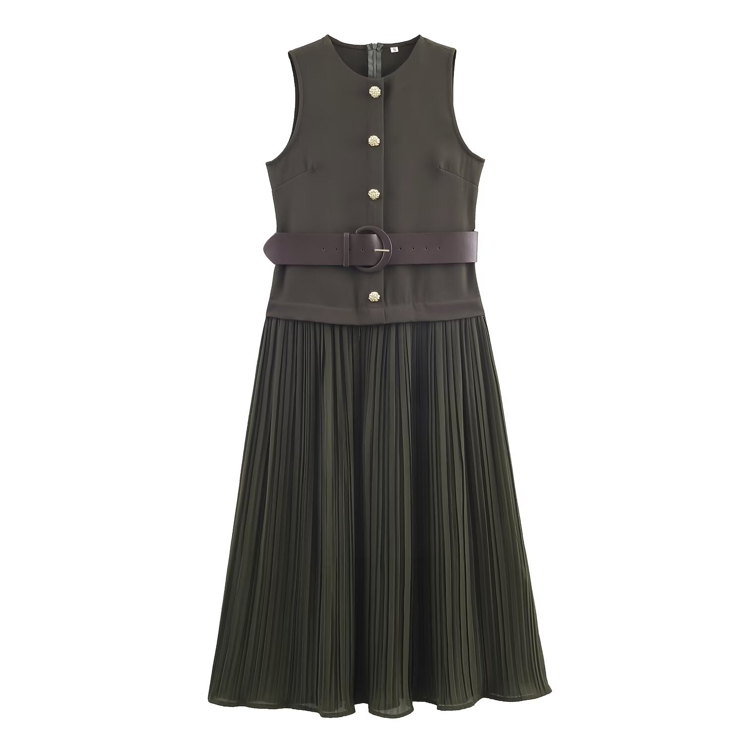 Women Clothing with Belt Stitching Dress
