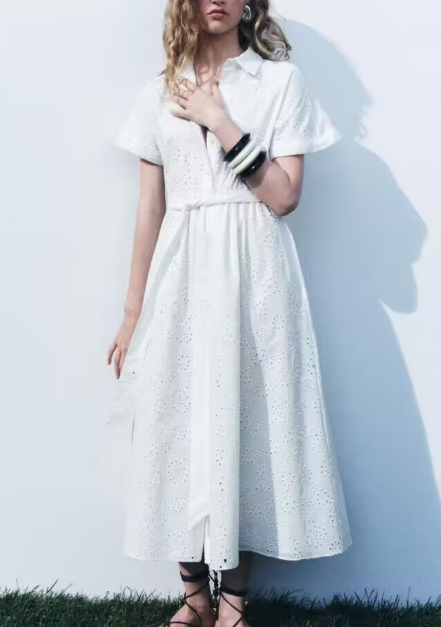 Women Wear Classic Collection Hollow Out Cutout Out Embroidered Dress