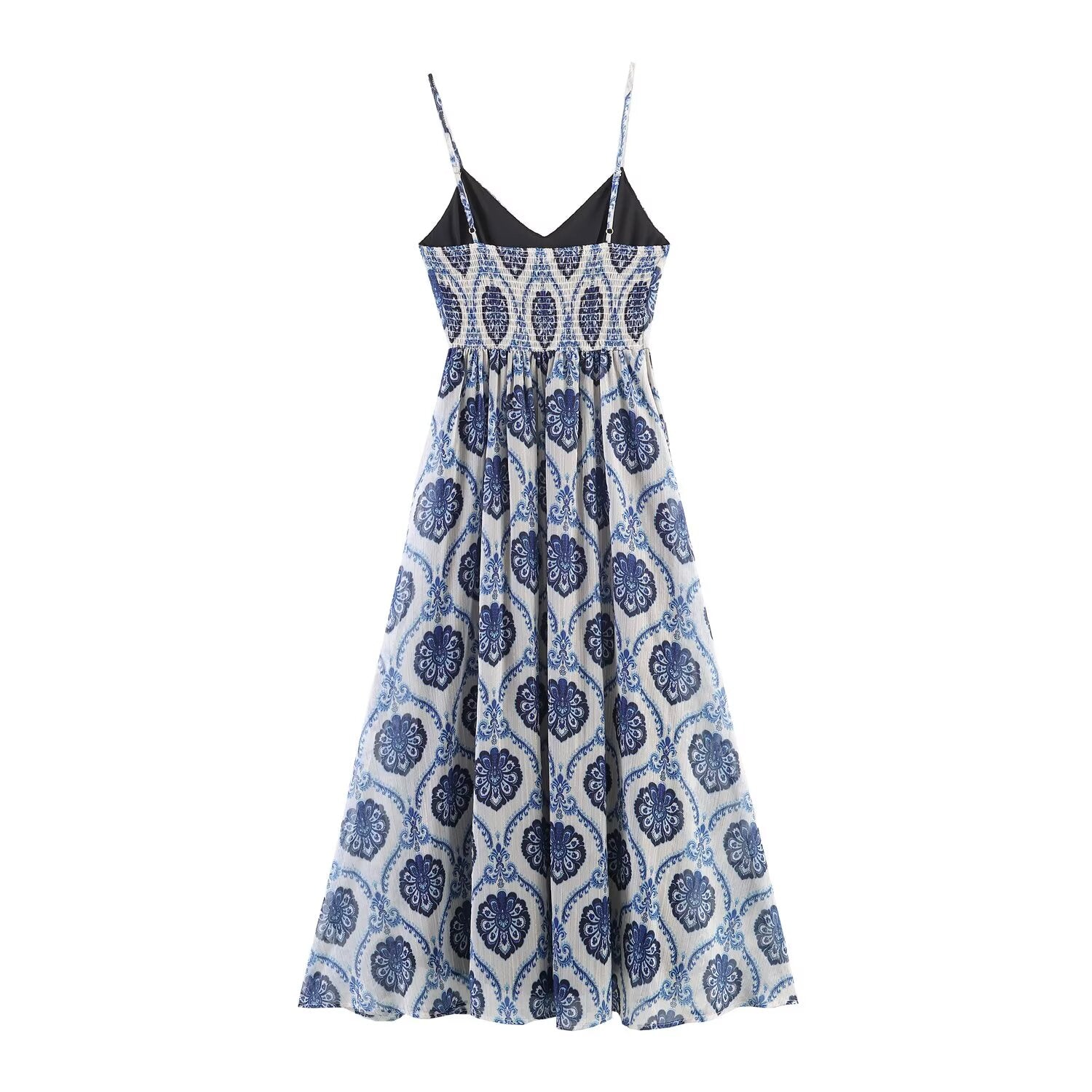 Women Clothing Summer French Vacation Loose Strap Dress