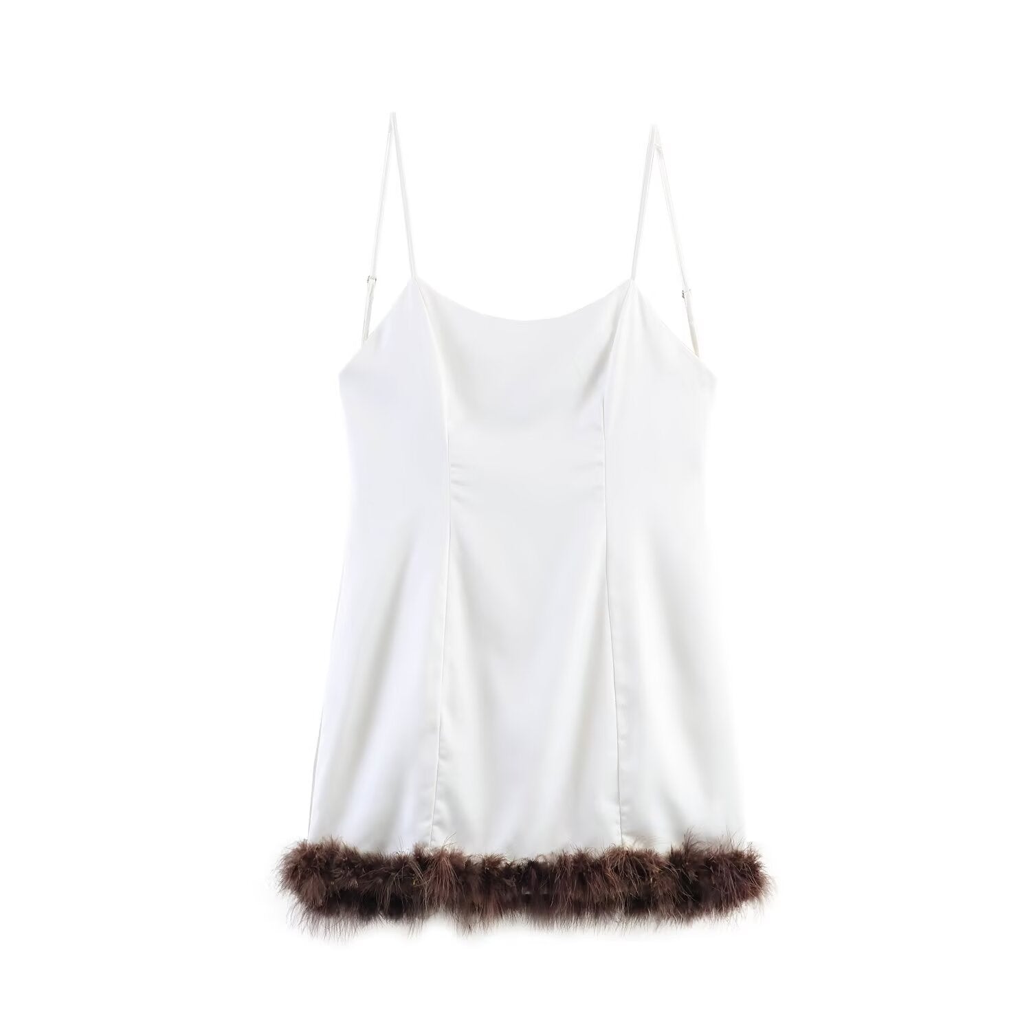 Women Clothing Western Classic All Match Furry Splicing Sling Dress