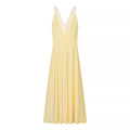 Deep V Plunge neck Sleeveless Dress Tight Waist Slim Fit Maxi Dress