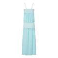 Summer Women Clothing Sexy Stitching See through Strap Solid Color Dress