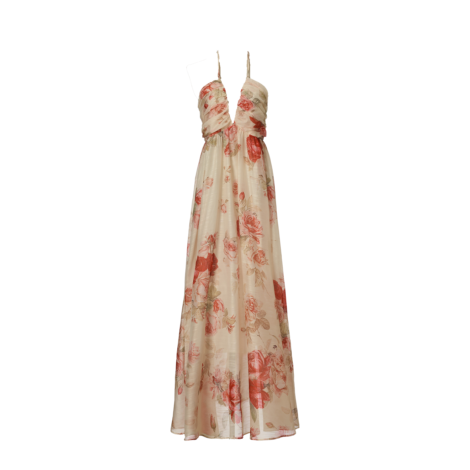 Women Summer Printed Halter Neck Strapless Dress