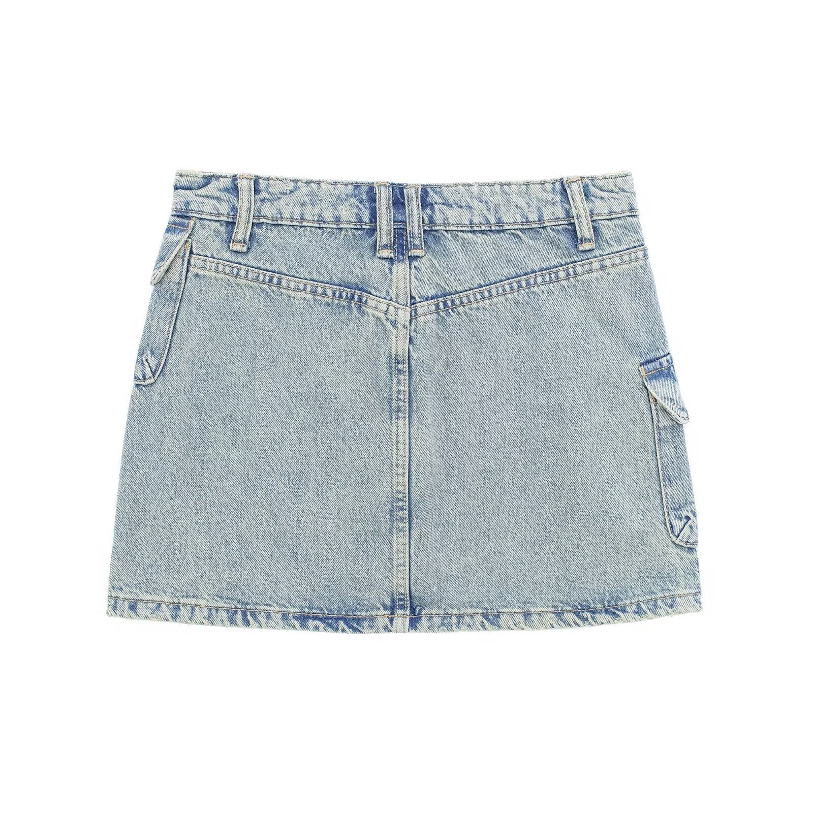 Women Clothing Summer Casual Trendy Overalls Sheath Denim Skirt