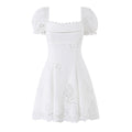 Summer French Sexy Solid Color Lace Trim Waist Trimming Spaghetti Straps Sexy Dress