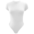Solid Color Bottoming WomenClothing Basic Casual Short Sleeve round Neck Tight Bodysuit Summer Bella Mia