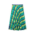Women Clothing Summer Casual All Match Mid Waist Plaid A line Skirt Women