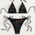 Lace up Three Piece Split Swimsuit Women Sexy Bikini Spring Beach Swimsuit