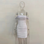 Summer New Sling off Neck Mesh Sexy Nightclub Sheath Dress Bella Mia