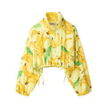 Summer Women Clothing Fruit Printed Short Coat Pants Two Piece Sets
