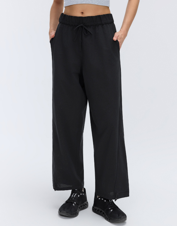 Spring Summer Simple Casual Pants Women Drawstring Pants Feet Quick Drying Breathable Fitness Sports Ninth Pants