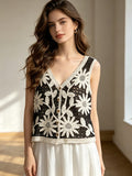 Women Summer Embroidered Sleeveless Multi Color Vest