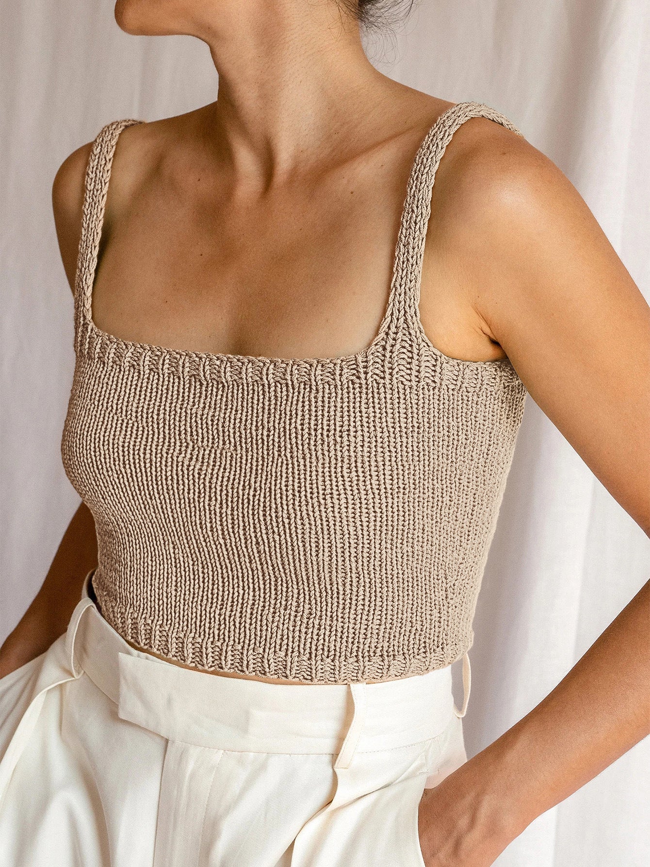 Women Clothing Casual Woolen Camisole Spring Summer