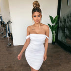 Summer New Sling off Neck Mesh Sexy Nightclub Sheath Dress Bella Mia