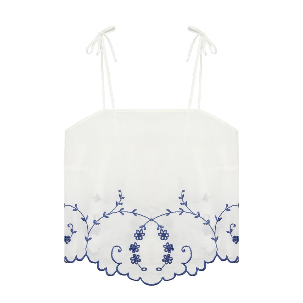 Summer Blended Embroidered Top Casual Shorts Sets
