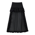 Women Clothing Summer Multi Layer Ruffled Long Trailing Skirt