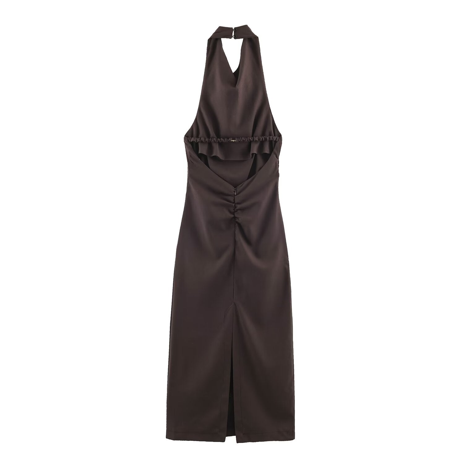 Women Clothing Summer Halter Backless Midi Dress