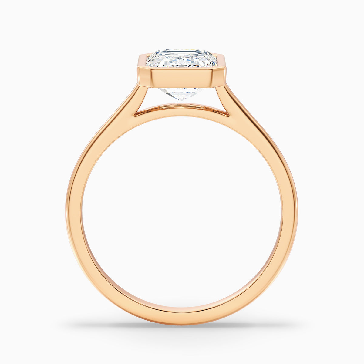 Eryn 3 Carat Emerald Cut Bezel Set Lab Grown Diamond Ring in 18k Yellow Gold