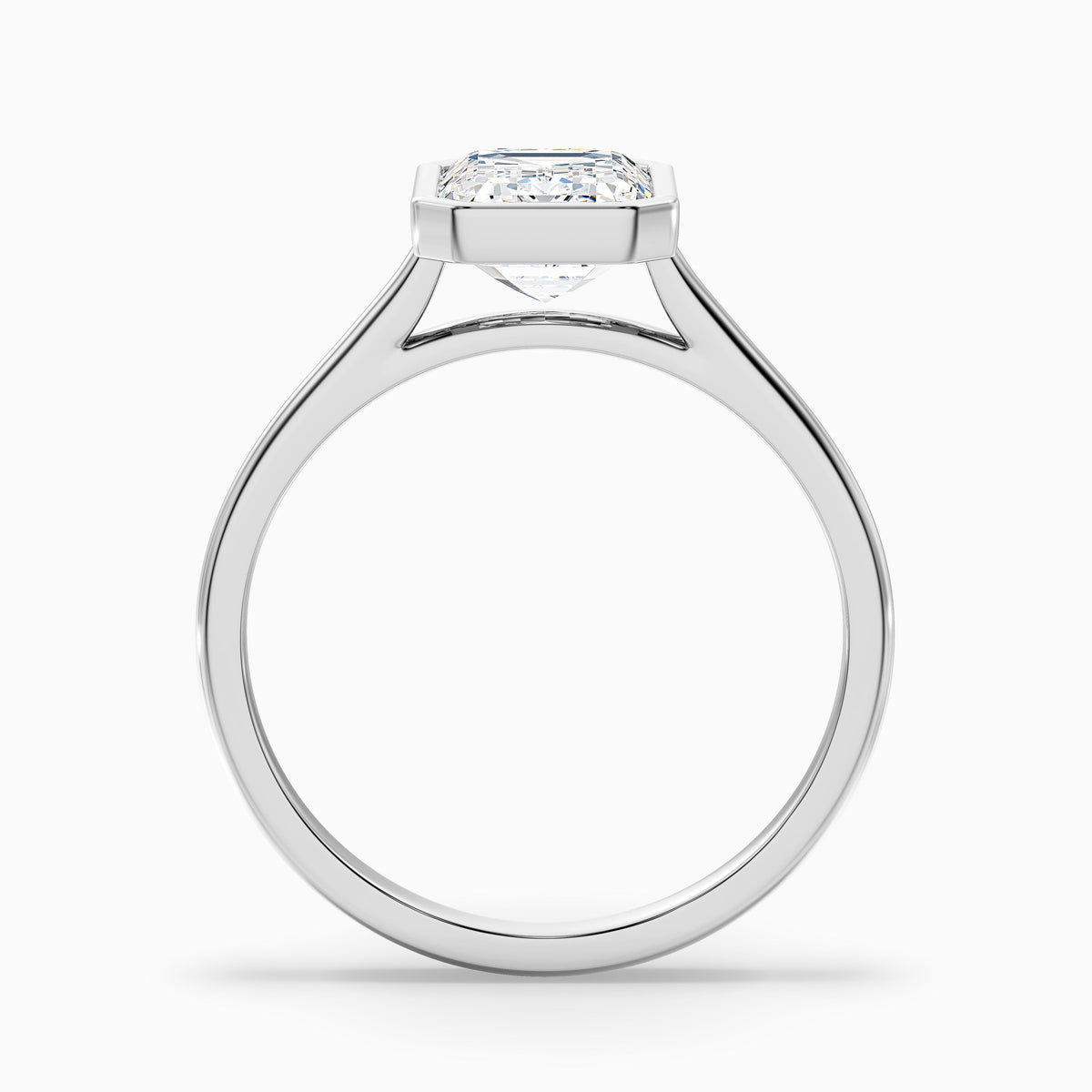 Eryn 3 Carat Emerald Cut Bezel Set Lab Grown Diamond Ring in 18k Yellow Gold