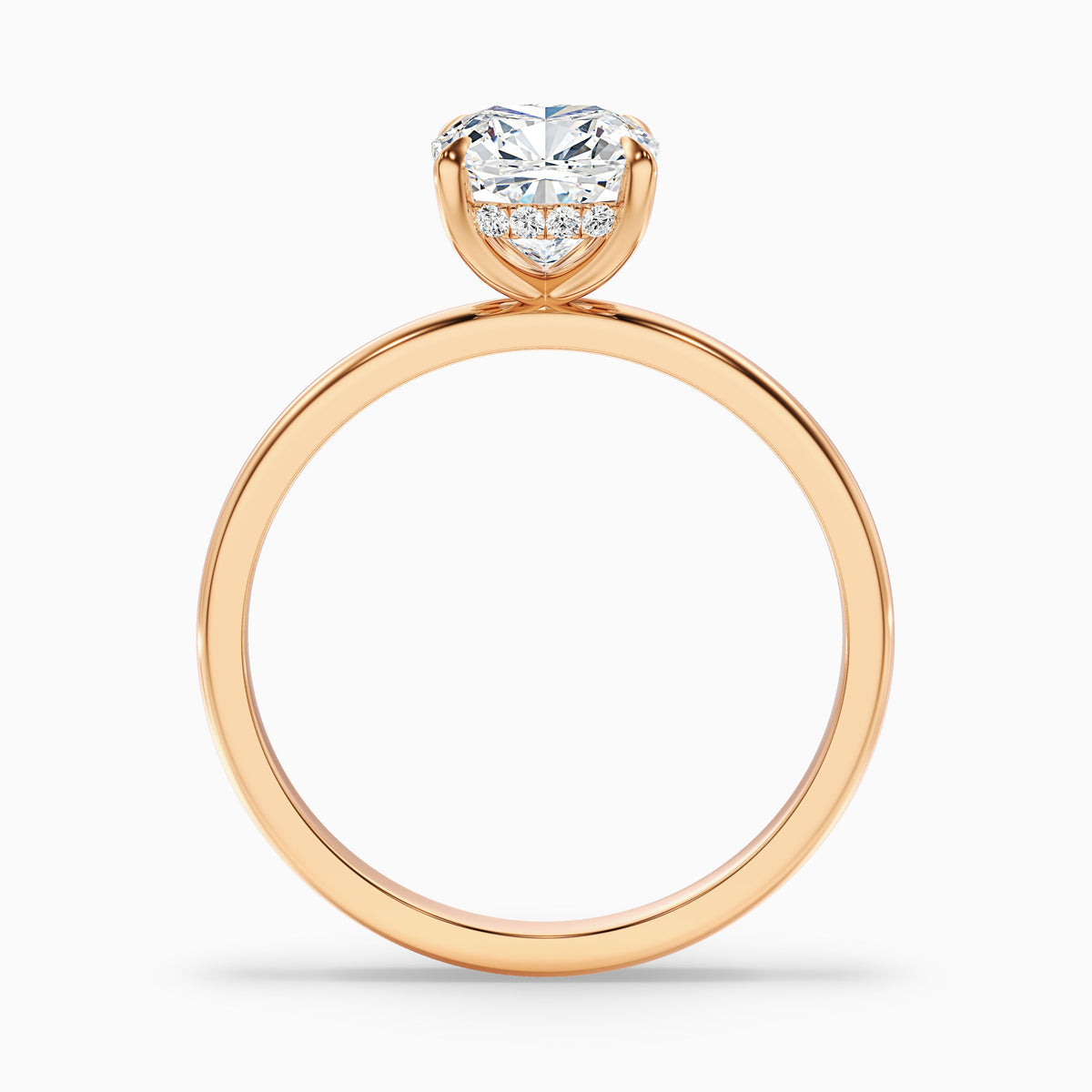 Ozie 2 Carat Cushion Cut Hidden Halo Lab Grown Diamond Ring in 10k Yellow Gold