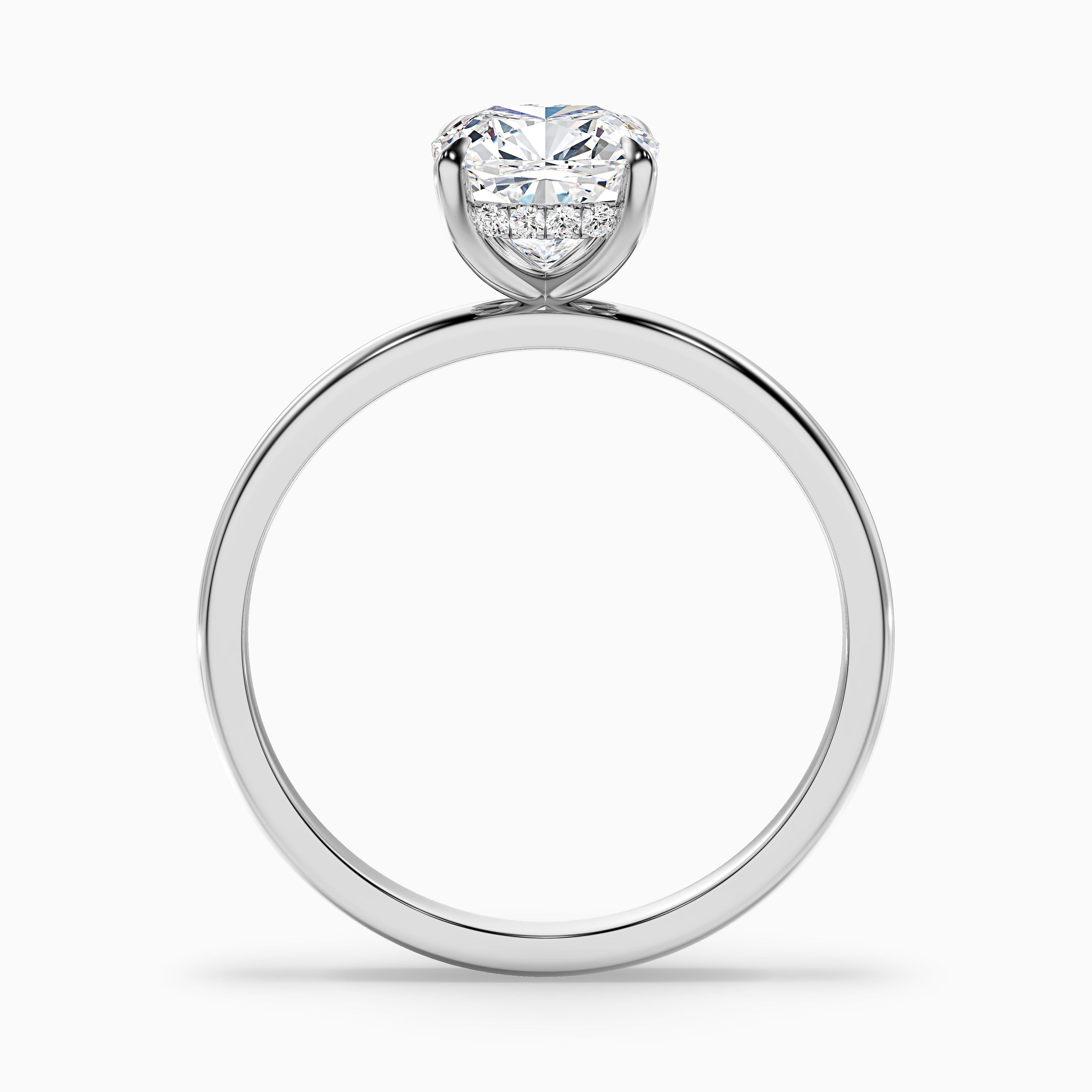 Ozie 2 Carat Cushion Cut Hidden Halo Lab Grown Diamond Ring in 10k Yellow Gold
