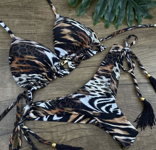 Bikini Leopard Print Bikini Multicolor Women Seperated Swimwear Bella Mia
