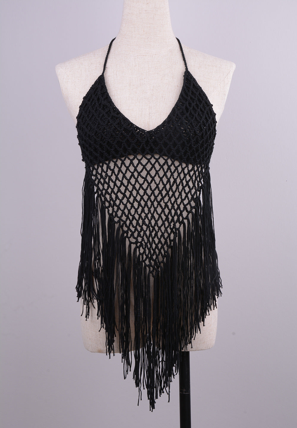 Internet Hand Woven Beach Hollow Out Cutout Tassel Split Swimsuit Set Factory Direct Bella Mia
