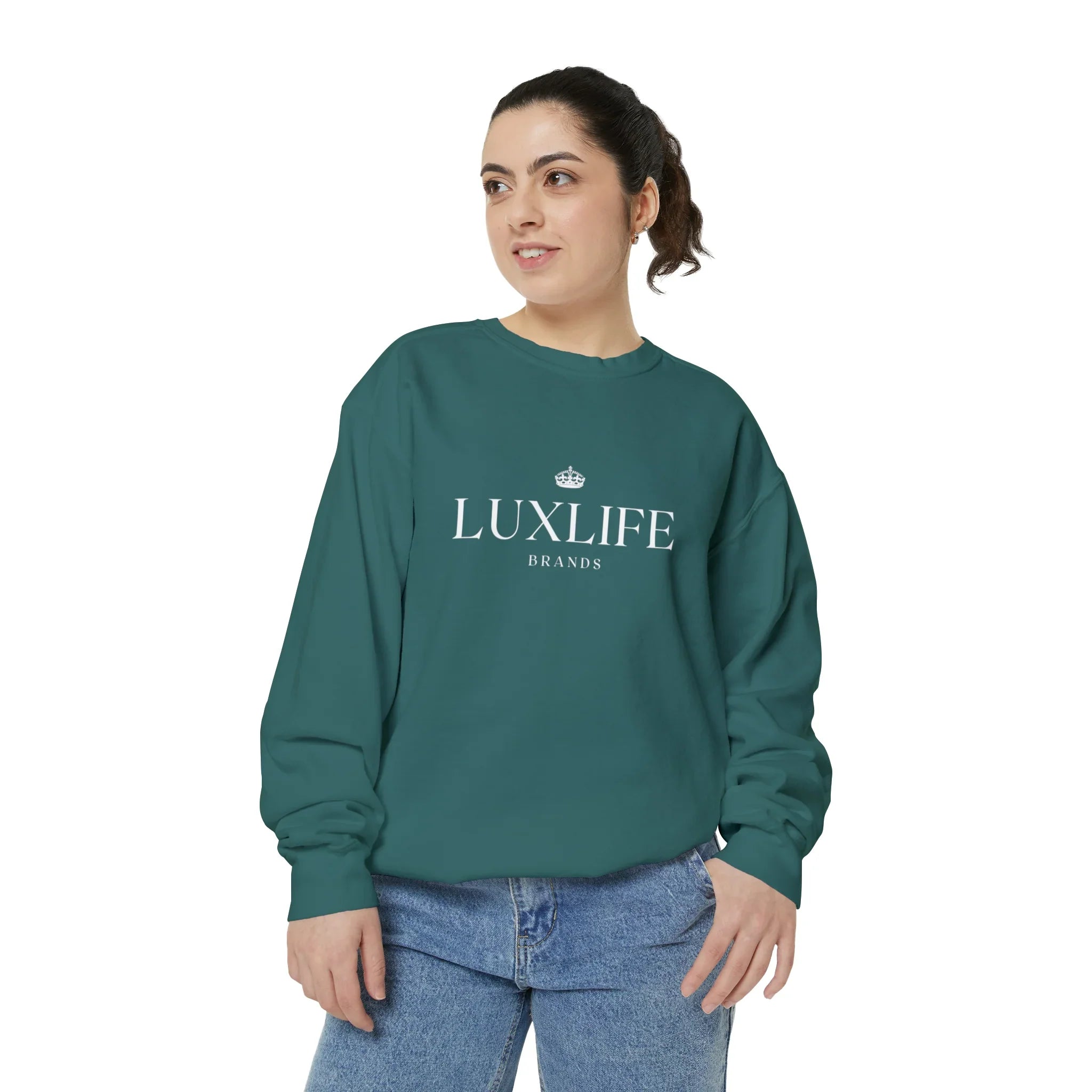 Luxlife Brands Garment-Dyed Sweatshirt Printify