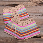 Internet Celebrity Popular Color Split Beach Handmade Bikini Strap Set Bella Mia