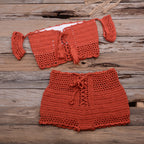 Sexy Strap Hand Crocheting Woven Hollowed Bikini Split Swimsuit Bella Mia