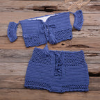 Sexy Strap Hand Crocheting Woven Hollowed Bikini Split Swimsuit Bella Mia