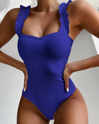 Women Bikini Solid Color Stringy Selvedge Shoulder Strap Sexy Swimsuit Bella Mia