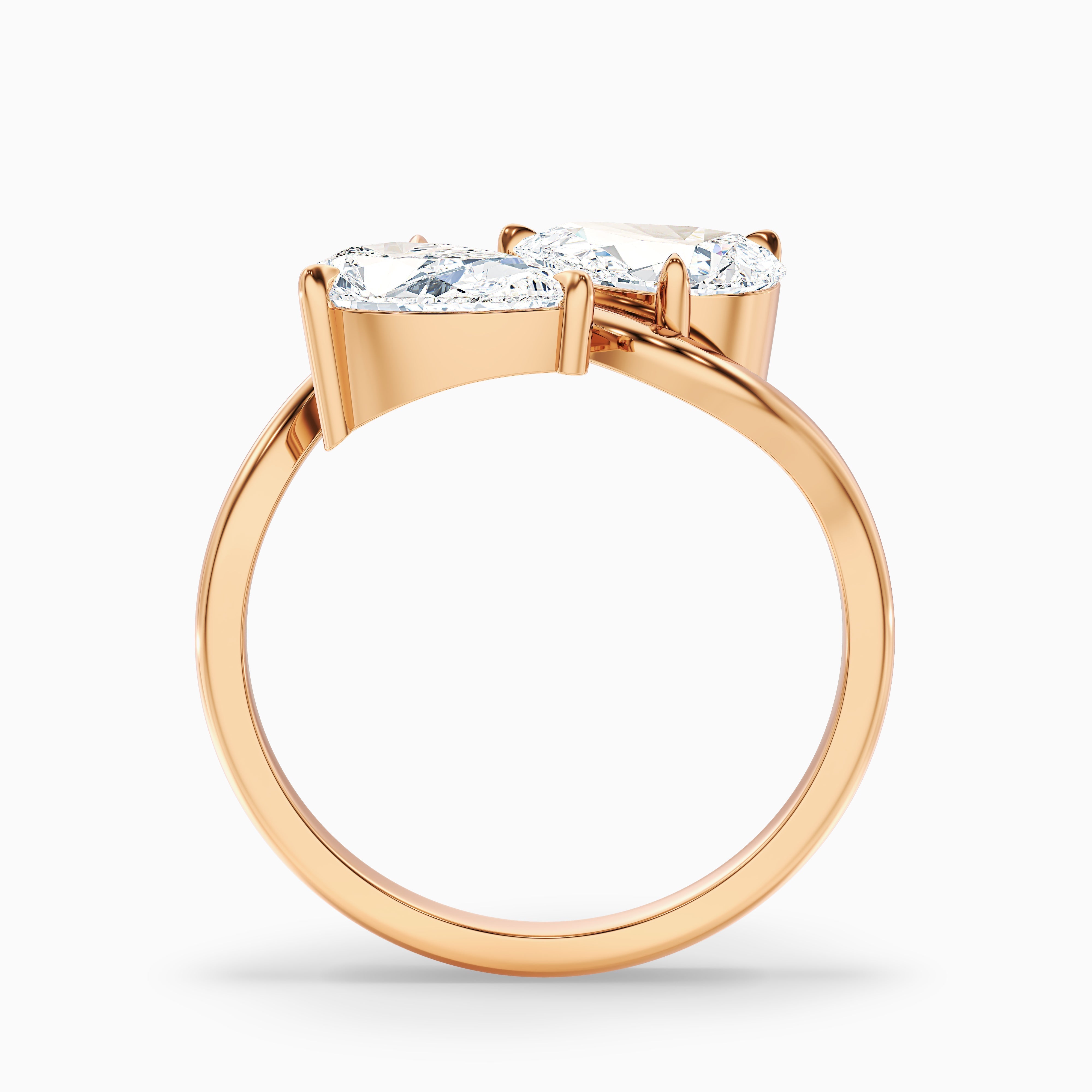 Paula Toi Et Moi Ring in 925 Sterling Silver With Both Pear Two Stone Lab Grown Diamond (1 Ct. Tw.)