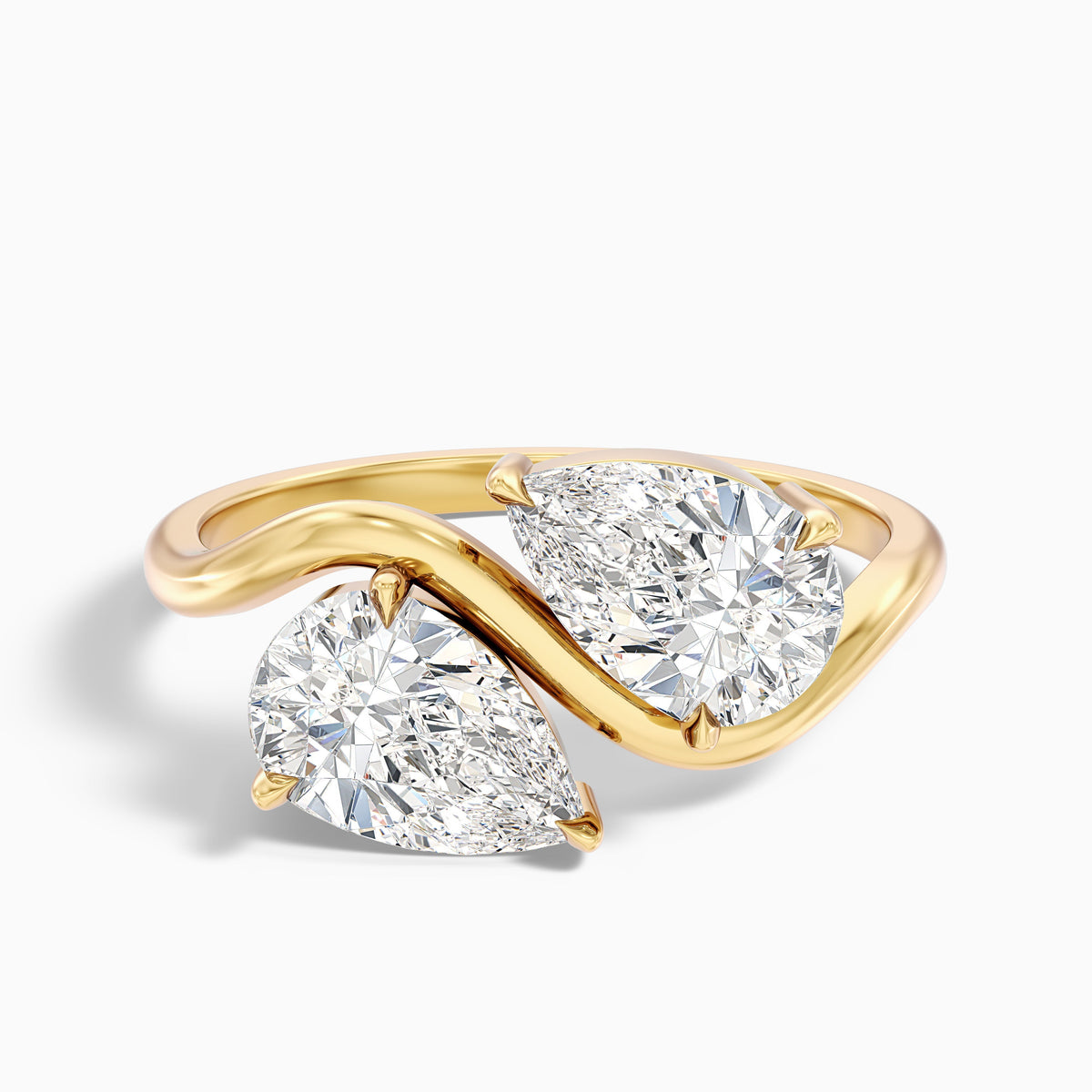 Paula Toi Et Moi Ring in 925 Sterling Silver With Both Pear Two Stone Lab Grown Diamond (1 Ct. Tw.)
