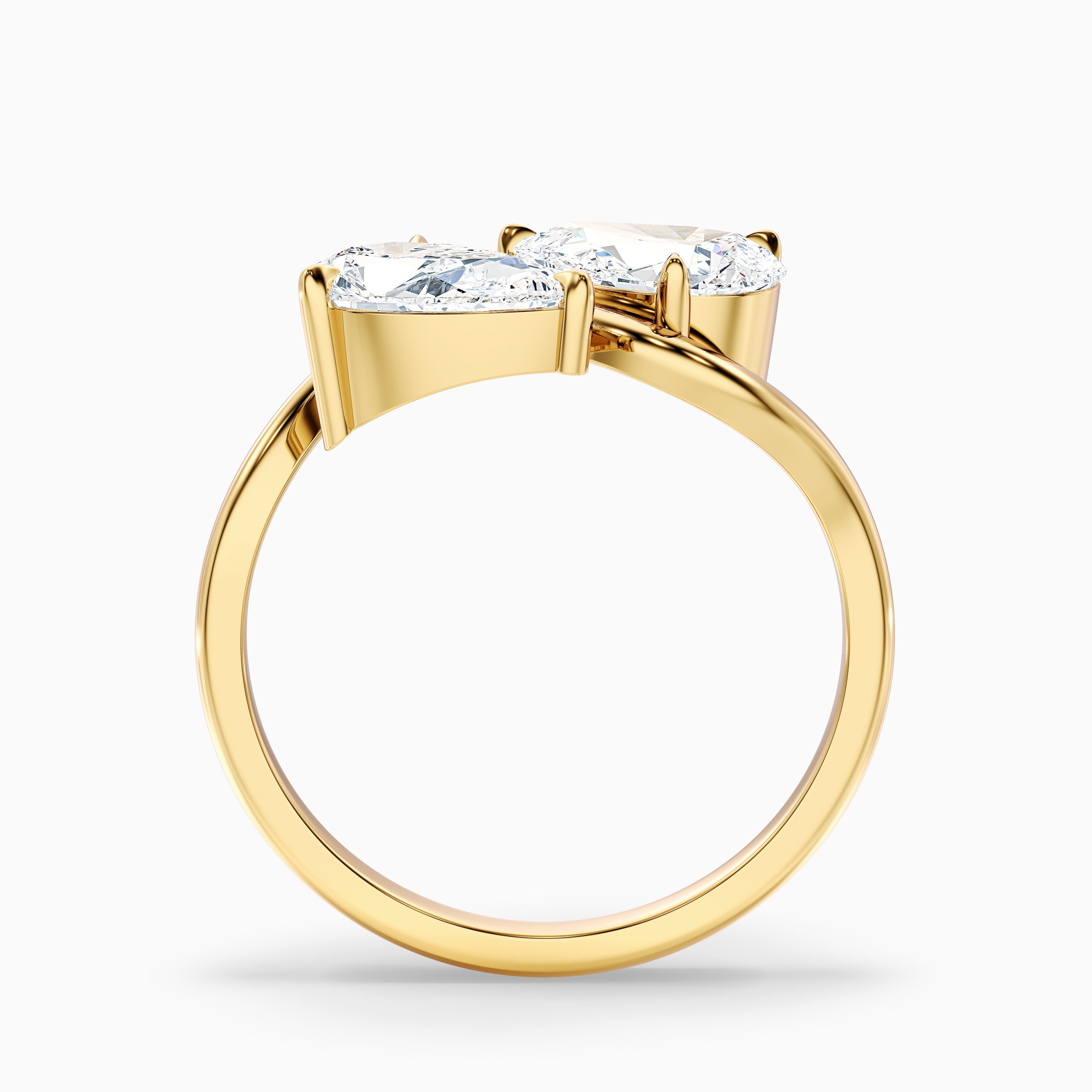 Paula Toi Et Moi Ring in 925 Sterling Silver With Both Pear Two Stone Lab Grown Diamond (1 Ct. Tw.)