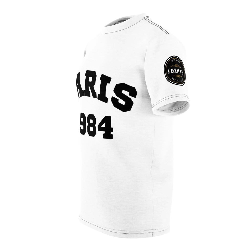 Paris 1984 Men's Black Stitching Tee Printify