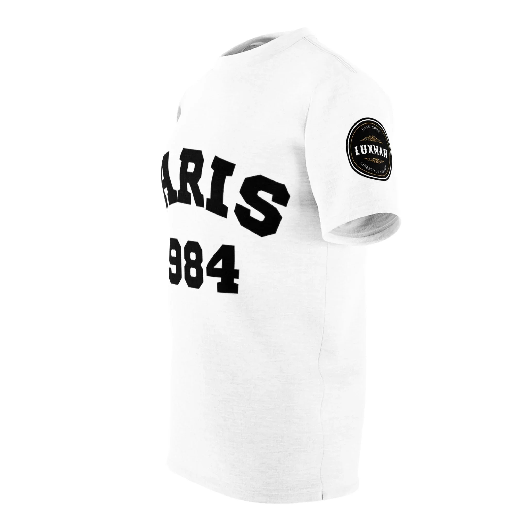 Paris 1984 Men's Black Stitching Tee Printify