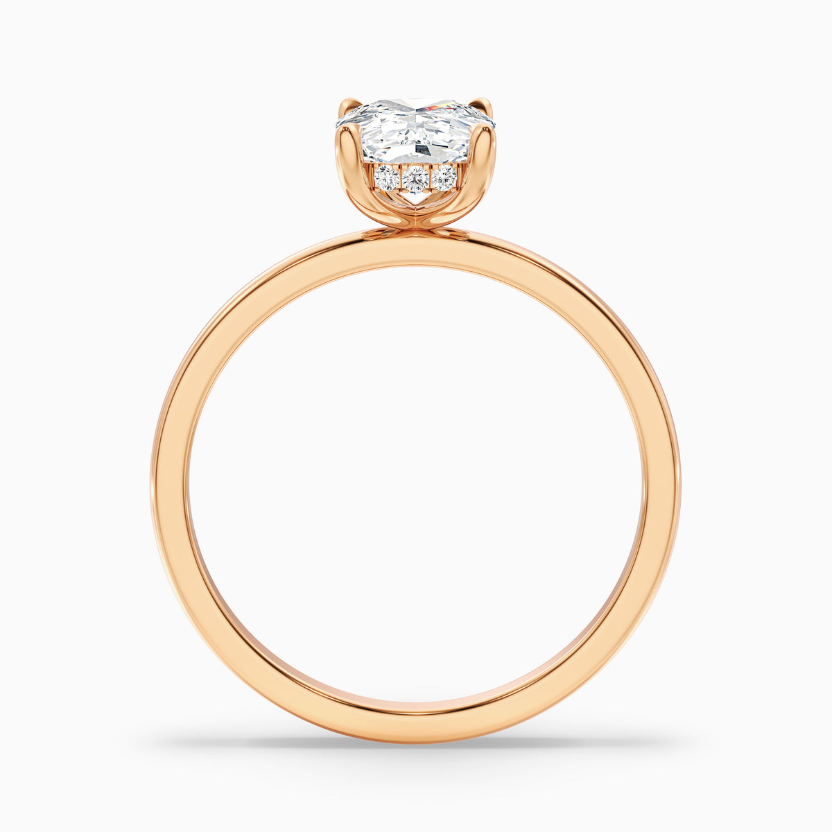 Lynda 1 Carat Elongated Cushion Cut Hidden Halo Lab Grown Diamond Ring in 18k Yellow Gold