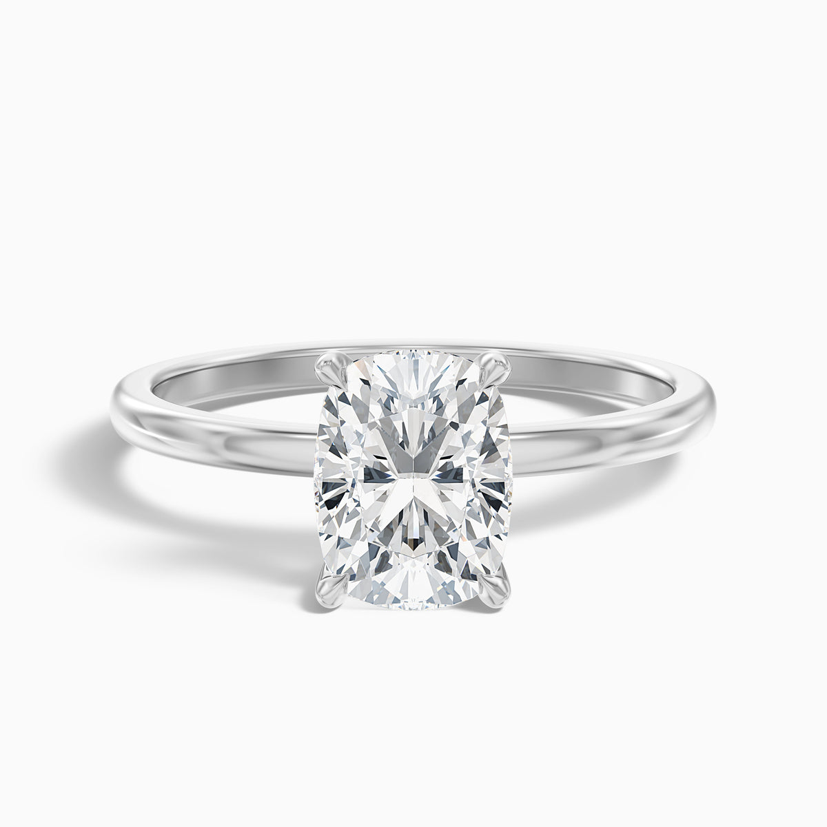 Lynda 1 Carat Elongated Cushion Cut Hidden Halo Lab Grown Diamond Ring in 18k Yellow Gold