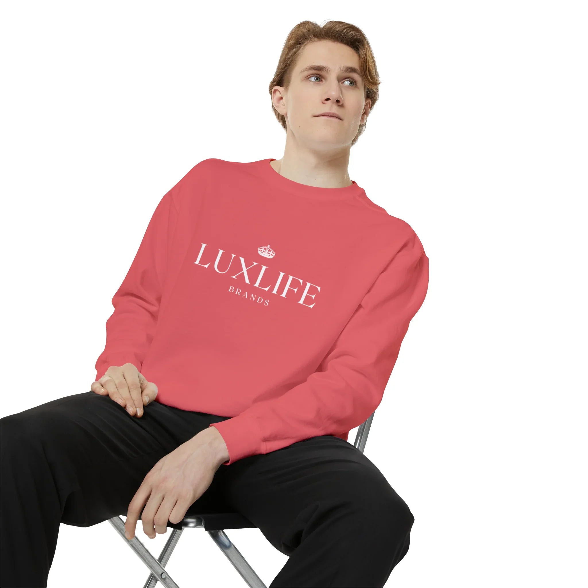 Luxlife Brands Garment-Dyed Sweatshirt Printify