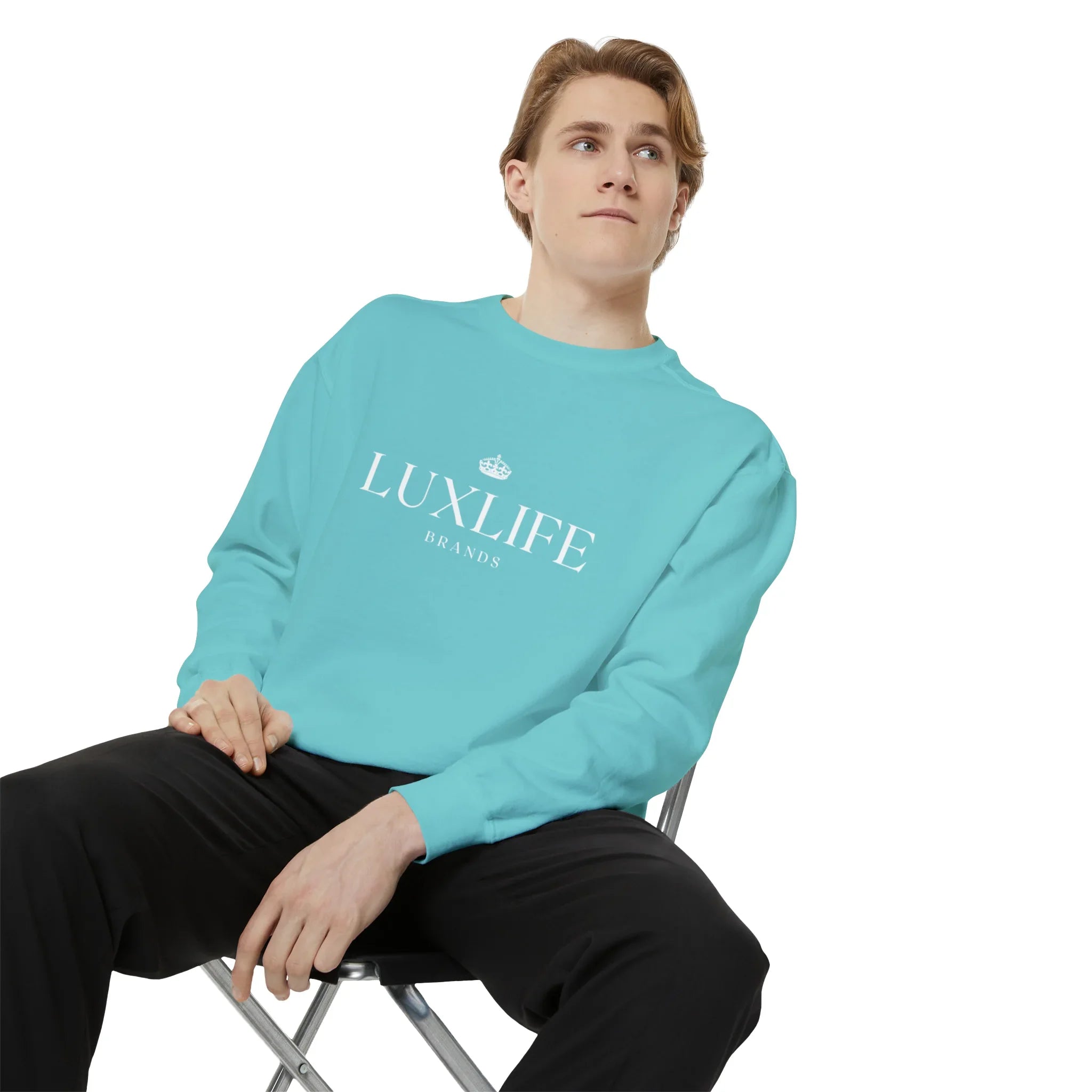Luxlife Brands Garment-Dyed Sweatshirt Printify