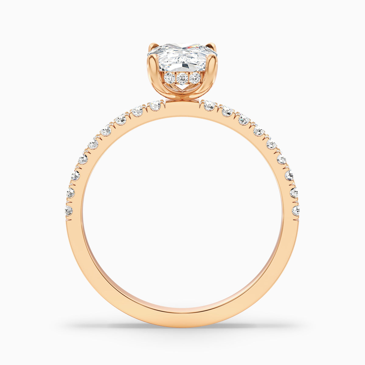 Holly 2.5 Carat Elongated Cushion Cut Hidden Halo Pave Lab Grown Diamond Ring in 14k Yellow Gold