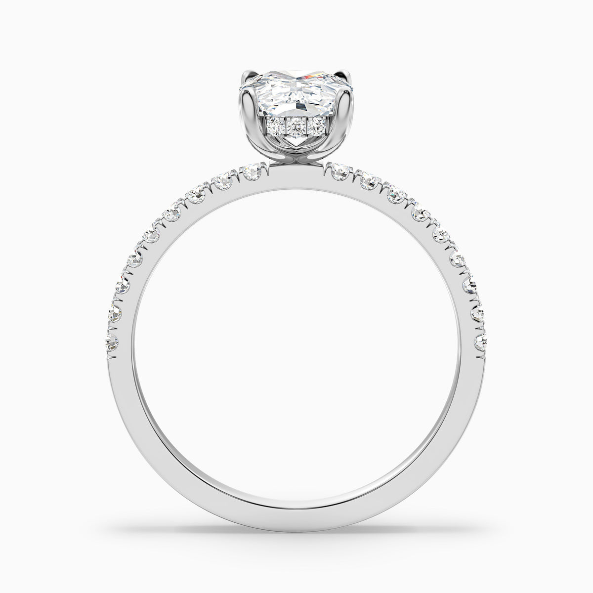 Holly 2.5 Carat Elongated Cushion Cut Hidden Halo Pave Lab Grown Diamond Ring in 14k Yellow Gold