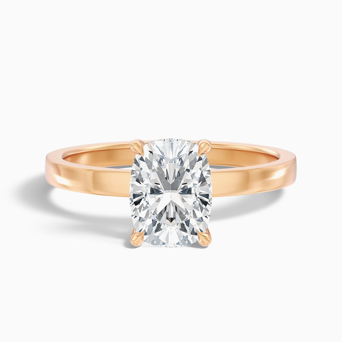 Aimee 2.5 Carat Elongated Cushion Cut Solitaire Lab Grown Diamond Ring in 14k Yellow Gold