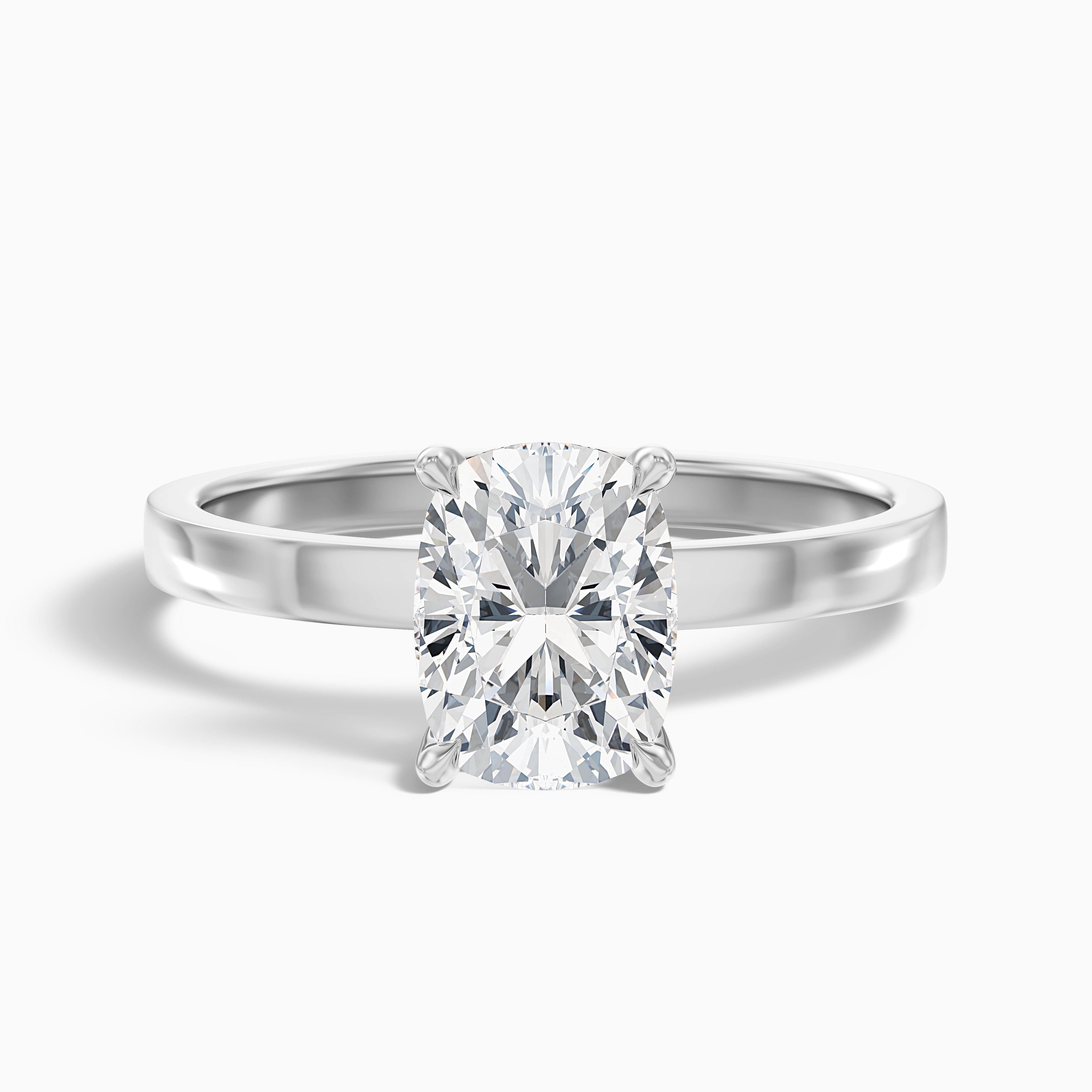 Aimee 2.5 Carat Elongated Cushion Cut Solitaire Lab Grown Diamond Ring in 14k Yellow Gold
