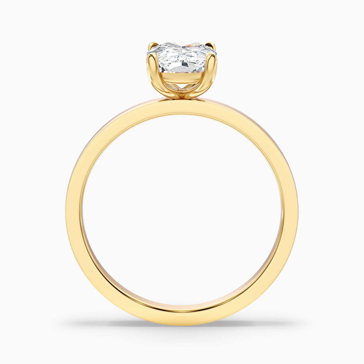 Aimee 2.5 Carat Elongated Cushion Cut Solitaire Lab Grown Diamond Ring in 14k Yellow Gold