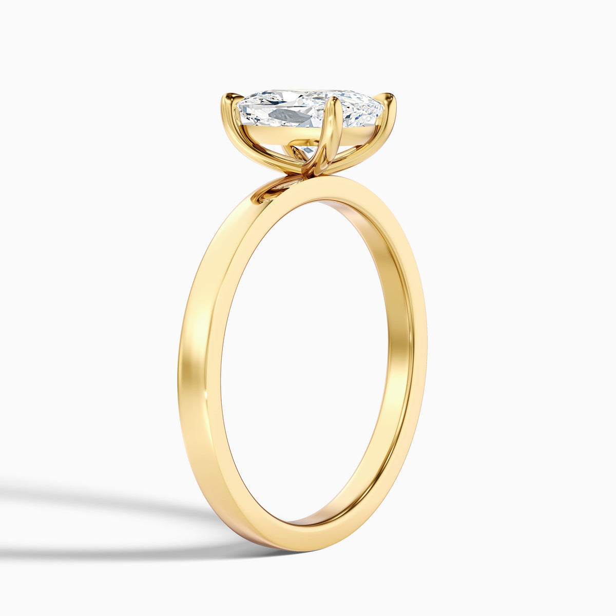 Aimee 2.5 Carat Elongated Cushion Cut Solitaire Lab Grown Diamond Ring in 14k Yellow Gold