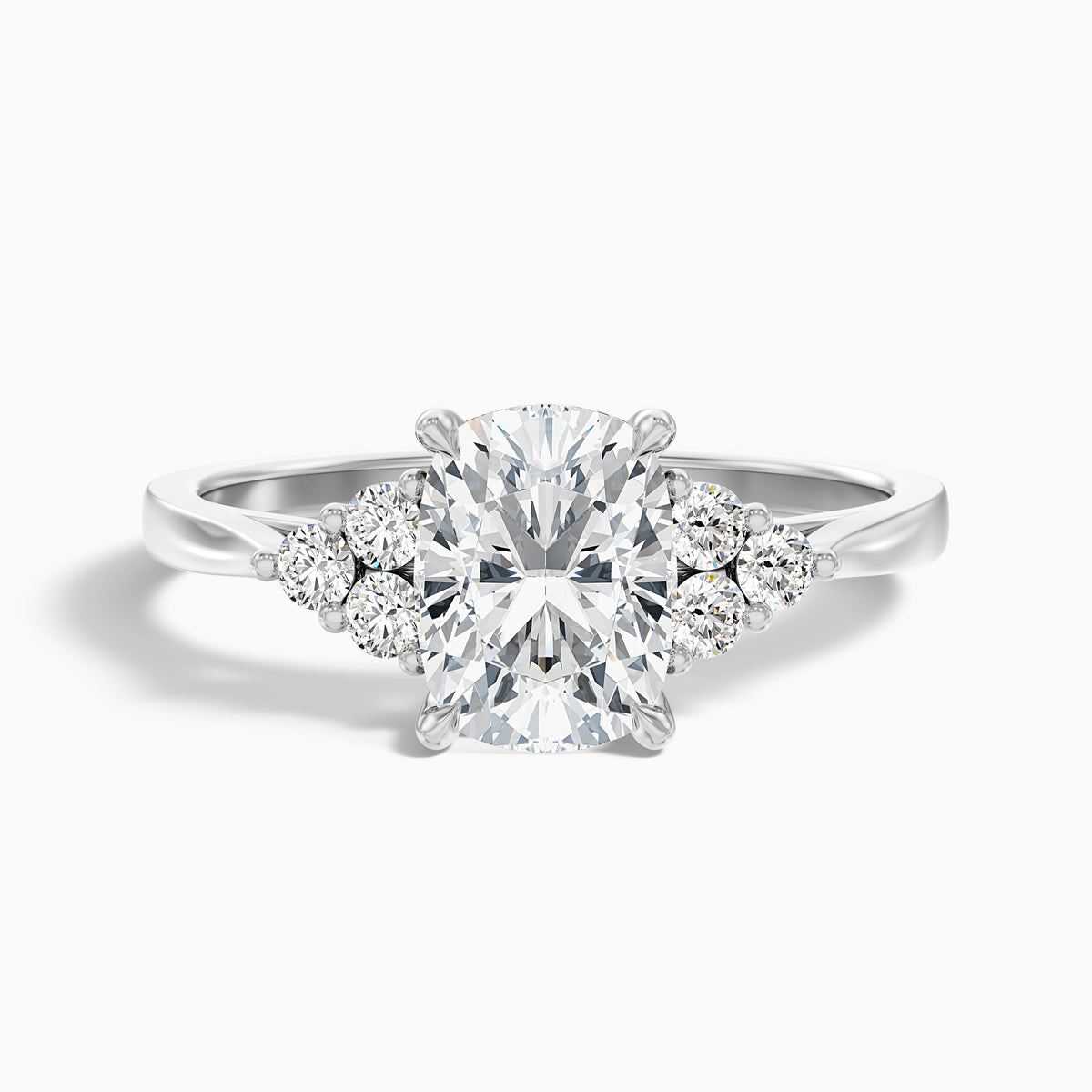 Kiera 1.5 Carat Elongated Cushion Cut Vintage Inspired Lab Grown Diamond Ring in 18k White Gold
